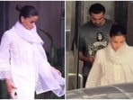 Alia Bhatt in an all-white suit set steps out in Mumbai. 