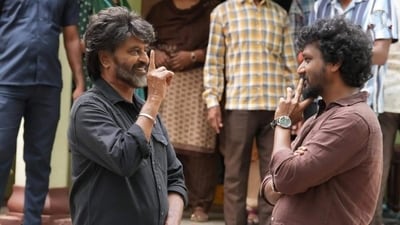 Rajinikanth and Lokesh Kanagaraj on the sets of their film, Coolie. Rajinikanth and Lokesh Kanagaraj on the sets of their film, Coolie.