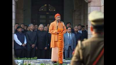 UP chief minister Yogi Adityanath addressing a gathering on the occasion of 77th Republic Day in Lucknow. (Sourced) UP chief minister Yogi Adityanath addressing a gathering on the occasion of 77th Republic Day in Lucknow. (Sourced)