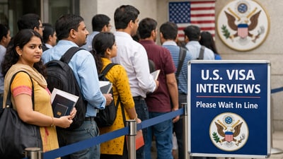 Immigration consultants say that the experiences of Indian applicants point to a behavioral shift rather than panic. (AI generated image) Immigration consultants say that the experiences of Indian applicants point to a behavioral shift rather than panic. (AI generated image)