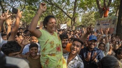 iAt the SGNP, protestors greeted the announcement with loud cheering and clapping, though leaders of the agitation said that the reprieve was temporary and residents should remain on guard. (Satish Bate/ Hindustan Times)