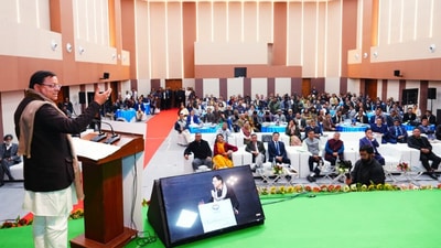 Uttarakhand Chief Minister Pushkar Singh Dhami addresses administrative officers during the Chintan Shivir and Dialogue on Vision 2047 at the Civil Services Institute. Uttarakhand Chief Minister Pushkar Singh Dhami addresses administrative officers during the Chintan Shivir and Dialogue on Vision 2047 at the Civil Services Institute.
