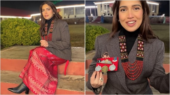 Bhumi Pednekar marks Republic Day in traditional attire, adorns her mother's medals. (Instagram/@bhumisatishpednekkar)