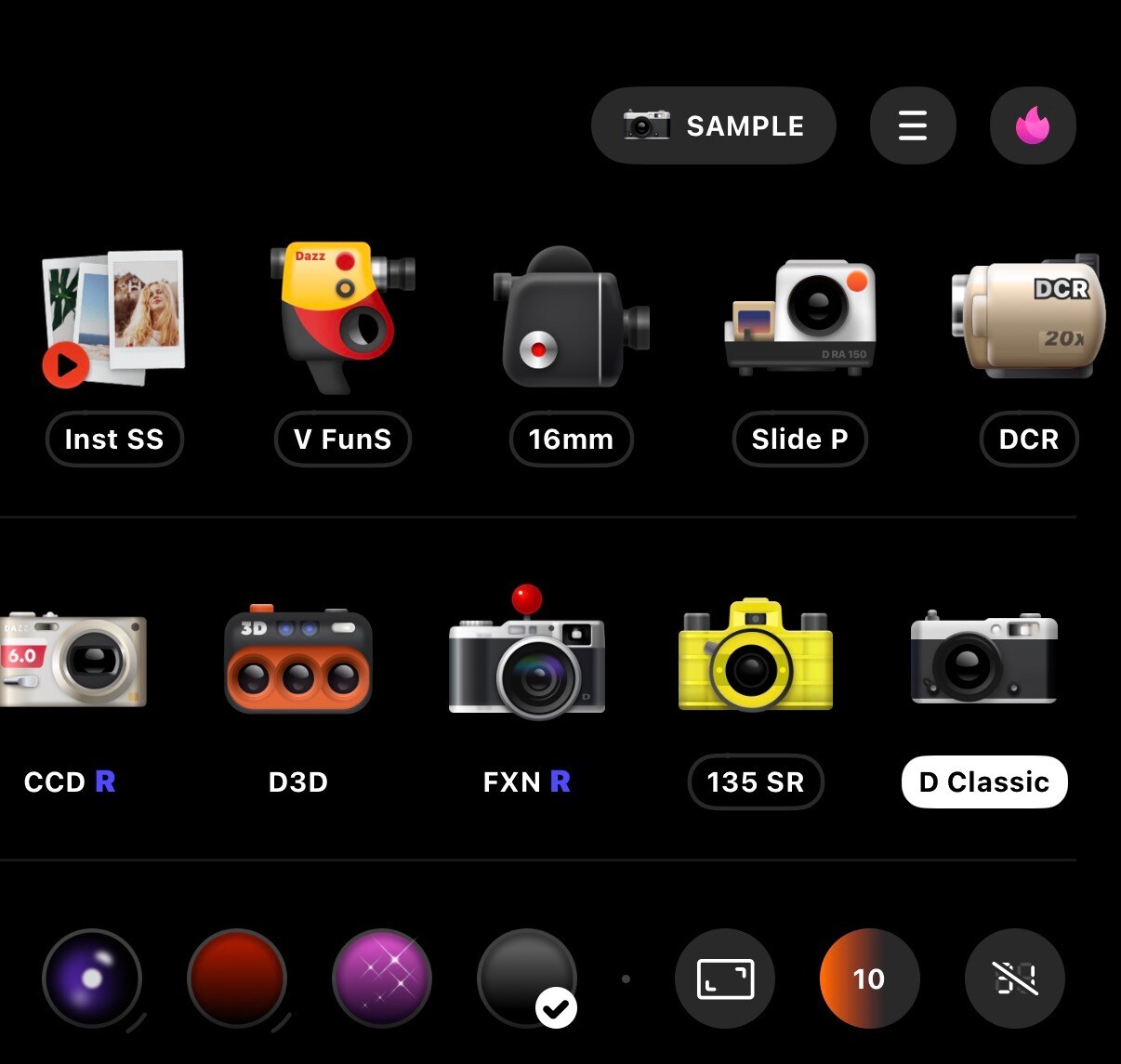 Some of the cameras you can pick from. Some of the cameras you can pick from.