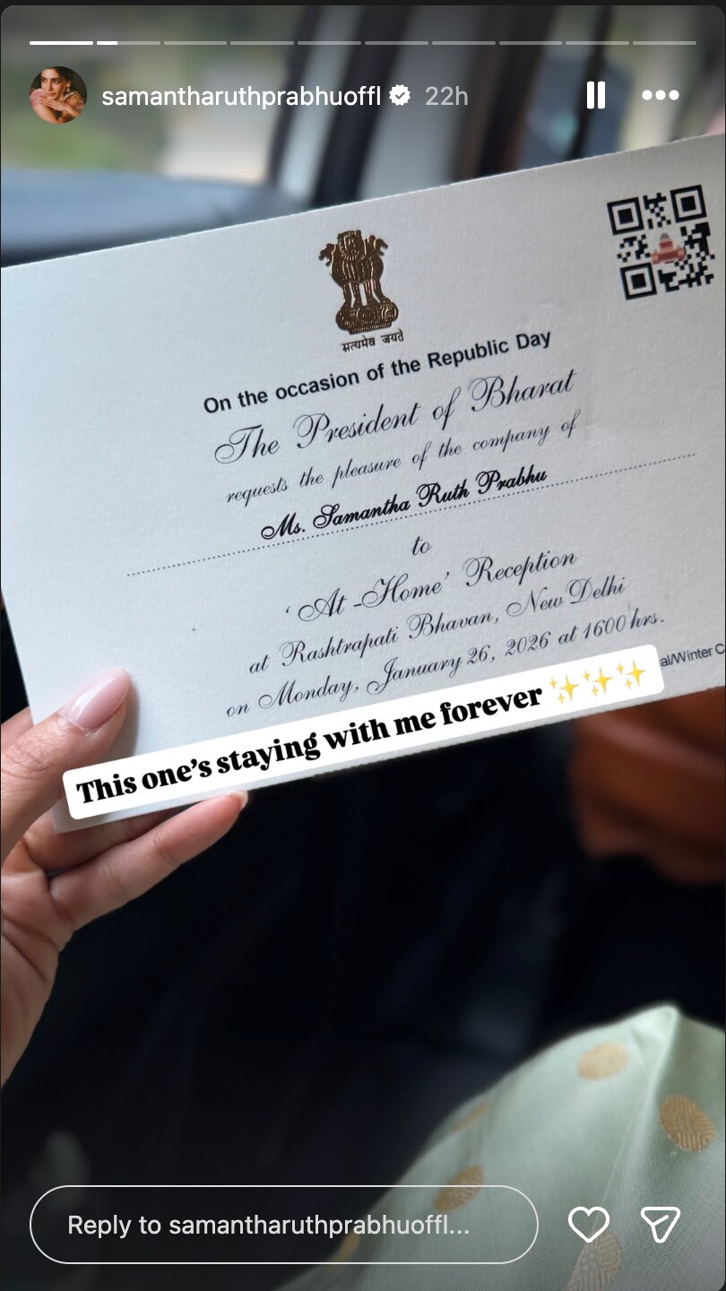 Samantha held the invitation card in her hand. Samantha held the invitation card in her hand.