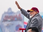 Prime Minister Narendra Modi waves to the gathering during the NCC Rally at Cariappa Ground, New Delhi, on Wednesday, January 28, 2026.
