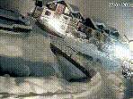 In the CCTV video, streets and buildings can be seen engulfed by what appears to be a thick wall of snow within seconds