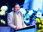 Uttarakhand Chief Minister Pushkar Singh Dhami addresses the first ‘Uniform Civil Code Day’ event at Himalayan Cultural Centre in Dehradun on Tuesday.