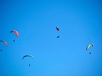 Adventure enthusiasts prepare for tandem paragliding ahead of the festival to be held at Korban Hills in Indore.
