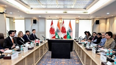 FILE: Union Minister Piyush Goyal co-chairs the 7th India-Canada Ministerial Dialogue on Trade and Investment as part of the New Roadmap 2025 with Canada’s Minister of International Trade Maninder Sidhu, in New Delhi. (@PiyushGoyal X/ANI Photo) (Piyush Goyal-X) FILE: Union Minister Piyush Goyal co-chairs the 7th India-Canada Ministerial Dialogue on Trade and Investment as part of the New Roadmap 2025 with Canada’s Minister of International Trade Maninder Sidhu, in New Delhi. (@PiyushGoyal X/ANI Photo) (Piyush Goyal-X)