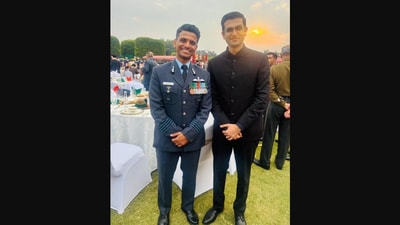 A Bengaluru CEO shared this picture with astronaut Shubhanshu Shukla. (X/@awaisahmedna) A Bengaluru CEO shared this picture with astronaut Shubhanshu Shukla. (X/@awaisahmedna)