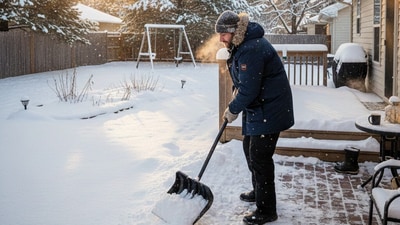 Find out how to protect your heart while shovelling snow. (Image generated via Google Gemini) Find out how to protect your heart while shovelling snow. (Image generated via Google Gemini)