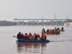 After a long wait of around 16 years, the artificial lake in Jammu’s Tawi river has eventually become a reality and has started drawing enthusiastic crowds for free boat rides. (HT Photo)