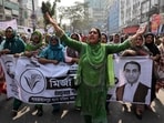 Women supporters of Bangladesh Nationalist Party (BNP) chant slogans as they join in an election campaign in Dhaka, Bangladesh, January 28, 2026. REUTERS/Mohammad Ponir Hossain
