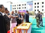 Bihar CM Nitish Kumar inaugurates various development schemes during Samriddhi Yatra in Samastipur, Thursday (HT PHOTO)