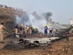 The small aircraft, which took off from Mumbai around 8.10 am, crashed near Baramati airport during a landing attempt.