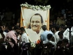People pay their last respects to Maharashtra Deputy Chief Minister Ajit Pawar after he was killed in a VSR Ventures-operated Learjet 45 aircraft crash in Baramati.