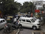 The stretch has become a bottleneck due to wider pavements and less motorable space. (Deepak Gupta/HT Photo)