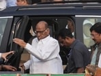 Pune: NCP-SP chief Sharad Pawar arrives to attend the funeral of Maharashtra Deputy Chief Minister Ajit Pawar, at Baramati in Pune district, Thursday, Jan. 29, 2026. (PTI Photo/Kunal Patil)(PTI01_29_2026_000039A)
