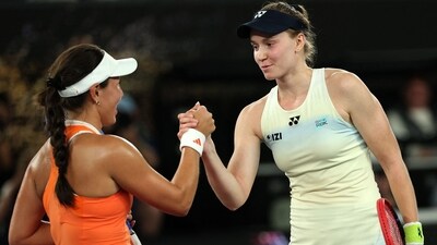 Elena Rybakina (R) shakes hands with Jessica Pegula after their women's singles semi-final match on day twelve of the Australian Open tennis tournament in Melbourne (AFP) Elena Rybakina (R) shakes hands with Jessica Pegula after their women's singles semi-final match on day twelve of the Australian Open tennis tournament in Melbourne (AFP)