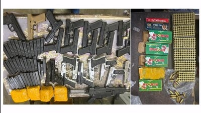 The weapons seized by police.