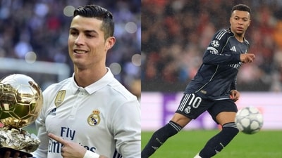 Cristiano Ronaldo and Kylian Mbappe for Real Madrid. (AFP, X images)