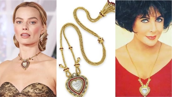 Margot Robbie dazzles in $8M Taj Mahal diamond necklace at Wuthering Heights premiere. (Instagram)