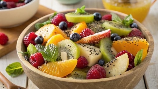 Try this chia seed fruit salad breakfast recipe for a healthy gut! (Pinterest)
