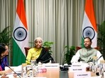 Union Finance Minister Nirmala Sitharaman chairs the tenth Pre-Budget Consultation with representatives of trade unions and labour organisations in connection with the forthcoming Union Budget 2026-27, in New Delhi on Thursday.  