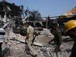 The site of a massive fire at a warehouse in Nazirabad, near Anandapur, which broke out in the early hours of Monday, with multiple casualties feared, and several people reported missing in Kolkata, India, on Tuesday.