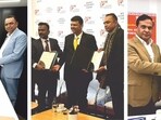 Sachidanand Upadhyay, MD of Lord's Mark Industries Ltd, with the CM and delegates from respective states signing various MOUs at the World Economic Forum in Davos-Klosters, Switzerland.