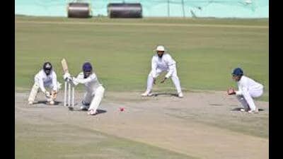 Karnataka began their reply on a positive note as openers KL Rahul (59) and Mayank Agarwal (46) stitched together a solid opening stand. (HT photo for representation) Karnataka began their reply on a positive note as openers KL Rahul (59) and Mayank Agarwal (46) stitched together a solid opening stand. (HT photo for representation)