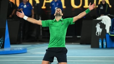 Then in the deciding fifth set, Sinner squandered many chances to break serve. Djokovic was dominant, seizing the break for 4-3 and then holding to put an 11th AUS Open final within reach. (REUTERS)