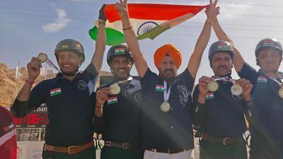 The Indian tent pegging team in Jordan. (HT Photi) The Indian tent pegging team in Jordan. (HT Photi)