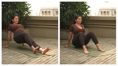 Get inspired by actor Sonnalli Sajnani on how to do planks easily. (Picture credit: Instagram) Get inspired by actor Sonnalli Sajnani on how to do planks easily. (Picture credit: Instagram)