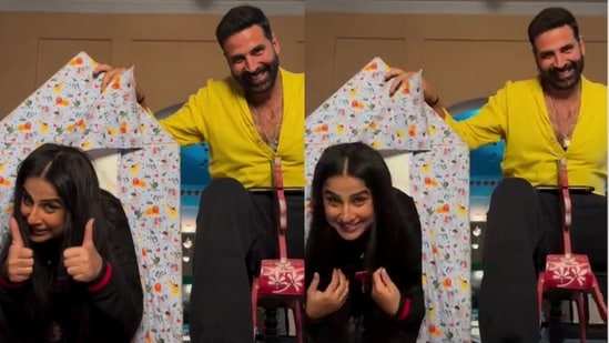 Akshay Kumar and Vidya Balan reunite to wish Priyadarshan on his birthday.
