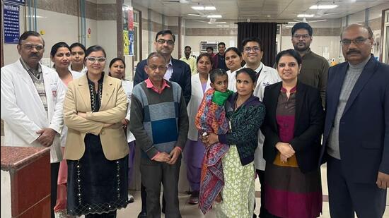 The child, Lakshmi, underwent a rare and complex surgery at KGMU, where doctors gave her a new lease of life by removing the “wandering” bullet. (File)