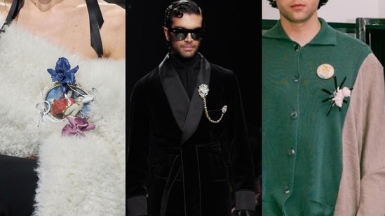 Artistic brooches from the runway of Dior, Dolce & Gabbana and Simon Cracker
