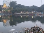 The Gomti riverbank close to Katki Mela venue and Jhulelal Vatika reduced to a dumping ground. (Sourced) The Gomti riverbank close to Katki Mela venue and Jhulelal Vatika reduced to a dumping ground. (Sourced)