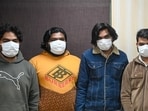 The accused in police custody. (Sunil Ghosh/HT Photo) The accused in police custody. (Sunil Ghosh/HT Photo)