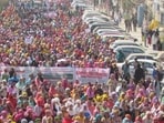 The rally, organised by COCOMI in Imphal, also resolved to ask the government to take immediate step for free movement along all national highways of Manipur. (HT Photo) The rally, organised by COCOMI in Imphal, also resolved to ask the government to take immediate step for free movement along all national highways of Manipur. (HT Photo)
