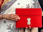 India's Finance Minister Nirmala Sitharaman holds a briefcase containing the Union budget 2025. 