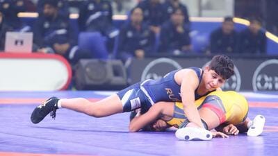 Antim Panghal in action. (PWL) Antim Panghal in action. (PWL)