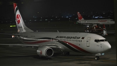 A plane of Biman Bangladesh Airlines is seen after landing at Jinnah International Airport in Karachi on January 30, 2026. Direct flights between Bangladesh and Pakistan resumed after more than a decade, as ties warm between the two nations that have long had an uneasy relationship. (Asif Hassan/AFP Photo)