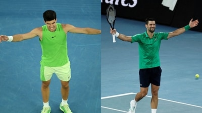 Carlos Alcaraz and Novak Djokovic. (AP/PTI) Carlos Alcaraz and Novak Djokovic. (AP/PTI)