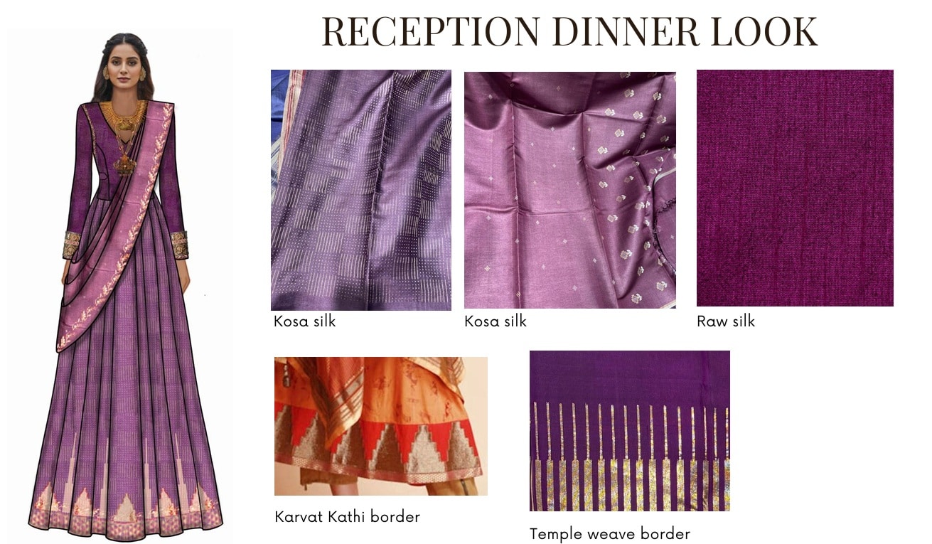 Charu's reception dinner look by Mumbai-based designer Shruti Sancheti Charu's reception dinner look by Mumbai-based designer Shruti Sancheti