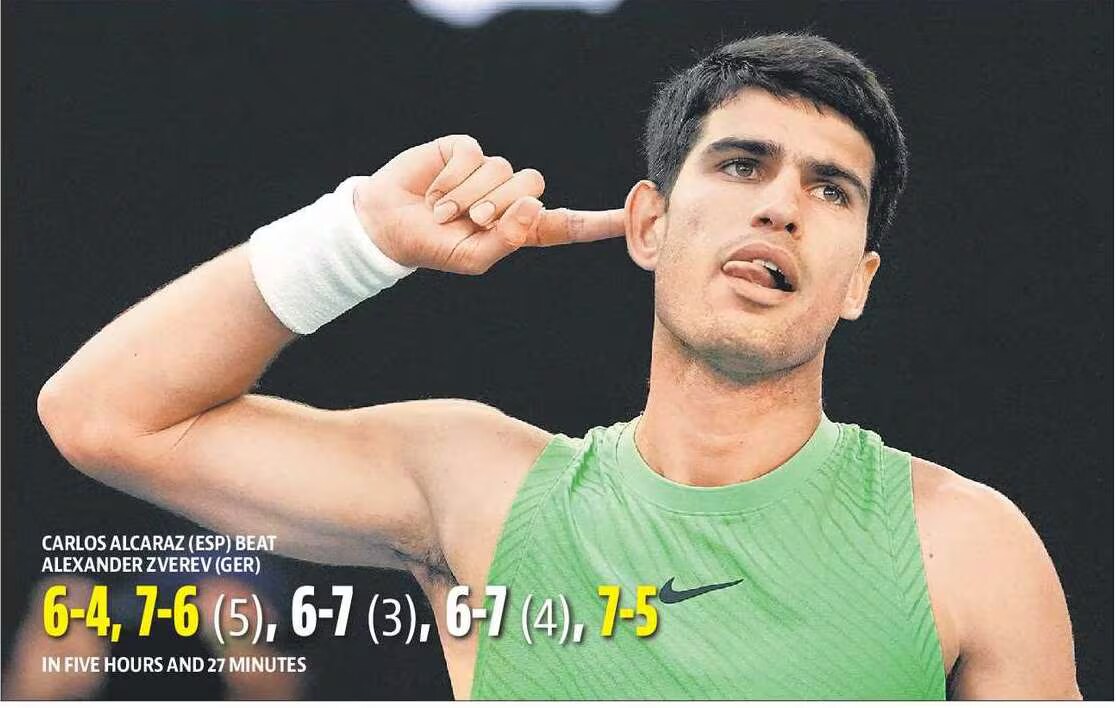 Carloz Alcaraz beat Alexander Zverev in the semi-final of Australian Open. (HT Print) Carloz Alcaraz beat Alexander Zverev in the semi-final of Australian Open. (HT Print)