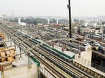 Infrastructure work is underway at the metro and Ahmedabad-Mumbai High-Speed Rail Bullet Train project in Ahmedabad (ANI)