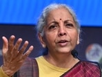 Union Finance Minister Nirmala Sitharaman at a press conference after the presentation of the Union Budget 2026 
