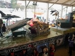 Operation Sindoor themed tableau on display during a press preview before the Republic Day parade.
